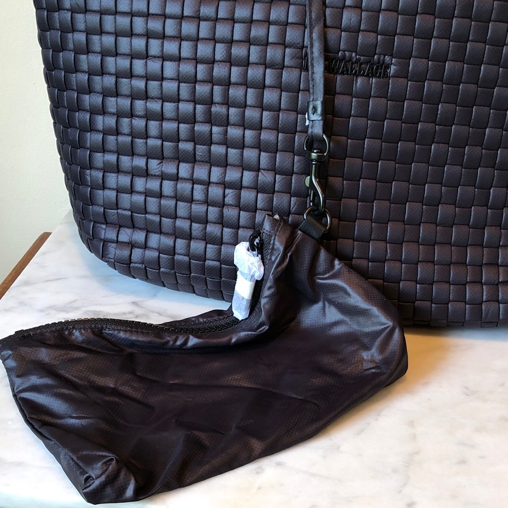 MZ Wallace Black Woven Leather Shoulder Bag - Picture 2 of 8